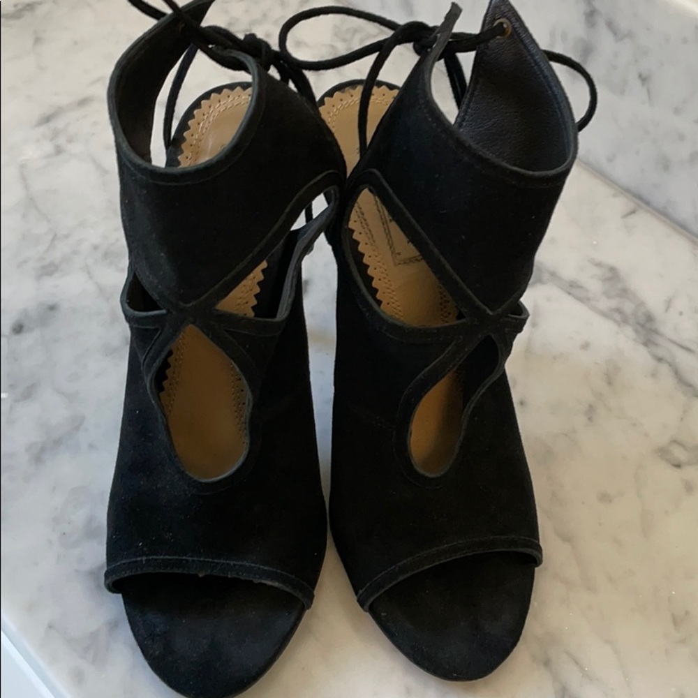 Aquazzura Black Suede heel
